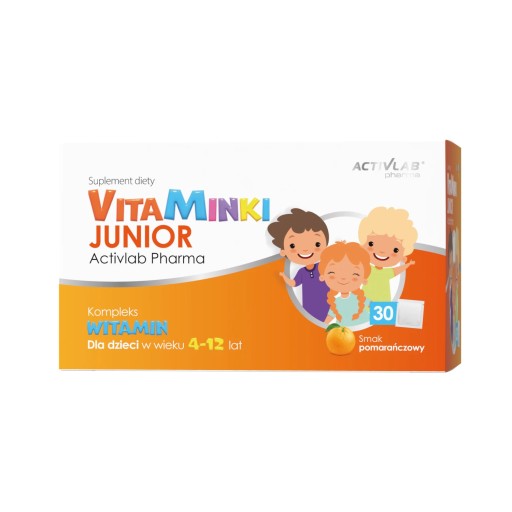 VitaMinki JUNIOR витамины для детей апельсиновые (вибовит) ACTIVLAB 30 пакетиков
