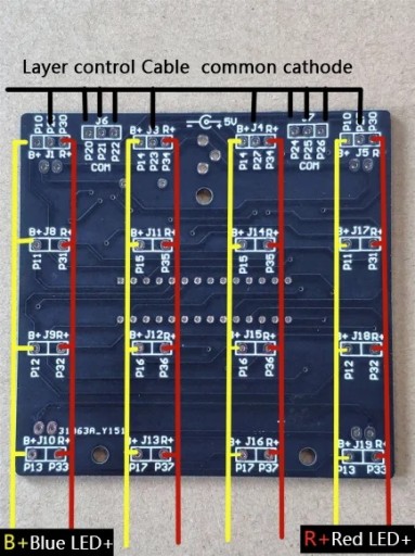 Куб 3D 64 LED 4x4x4 Синий Красный