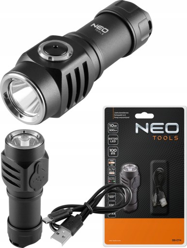 НЕО АККУМУЛЯТОРНЫЙ ФОНАРЬ USB 500лм SST20 10Вт LED