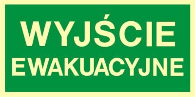 Znak tabliczka PCV Wyjście Ewakuacyjne 20x40 cm