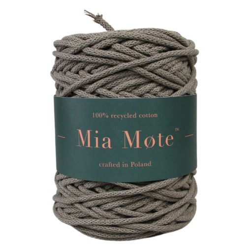 Mia Mote Плетеная хлопковая нить для макраме, темно-бежевый, 5мм, 100м