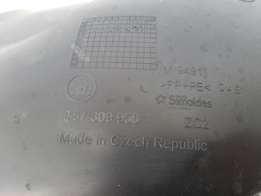 Колесная арка правая передняя Skoda Scala 657809958