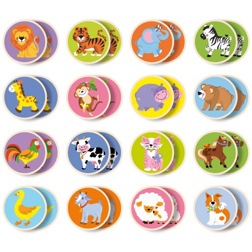 VIGA MEMORY WOODEN MEMORY GAME MEMO ЖИВОТНЫЕ ЖИВОТНЫЕ EDU ПАБЫ