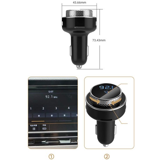 FM-передатчик, зарядное устройство Bluetooth, автомобильный комплект громкой связи USB QC3