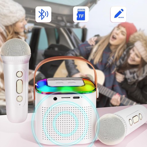 НАБОР КАРАОКЕ БЕСПРОВОДНАЯ ДИНАМИКА BLUETOOTH ДЛЯ ВЕЧЕРИНКИ + 2 МИКРОФОНА