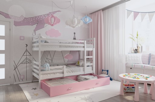 Кровать двухъярусная 200x90 белый JACEK
