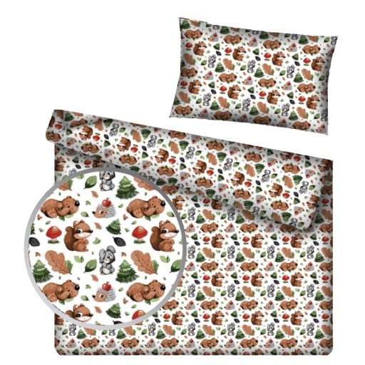 Детское хлопковое постельное белье 160x200 70x80 181 jeż