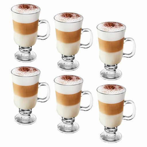 КОФЕЙНЫЕ СТАКАНЫ Irish Latte 6 шт + ЛОЖКИ Tadar