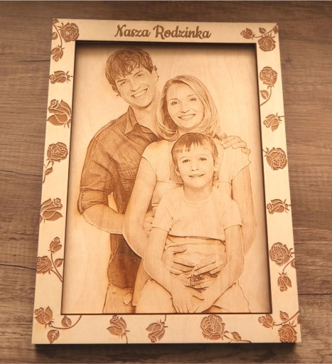 Obraz Zdjęcie grawerowane w drewnie Dzień mamy