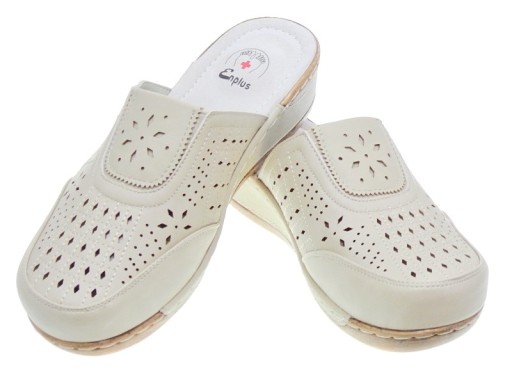 Klapki medyczne damskie zdrowotne Beige r.37