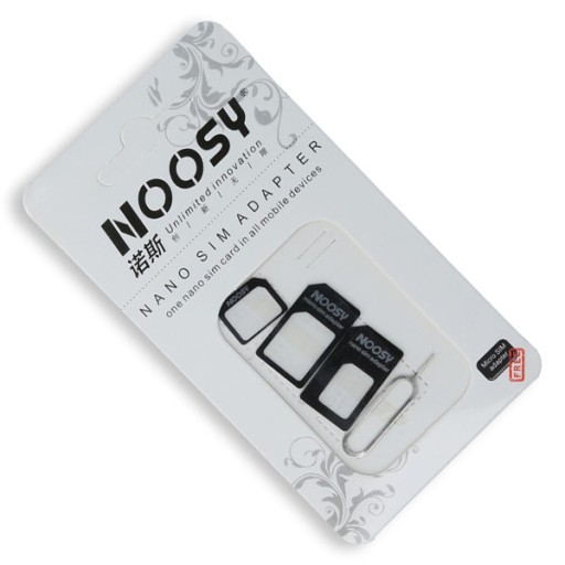 Nano Sim/Micro, Micro Sim и комплект адаптеров Nano/Sim (NOOSY 3in1) черный