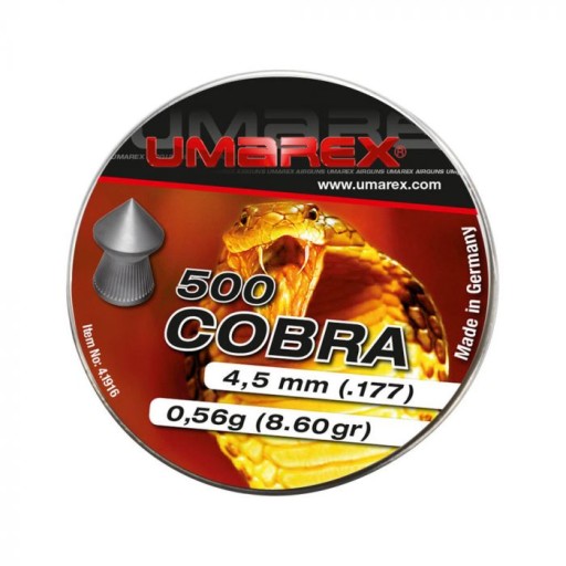Пули для пневматического оружия 4,5 мм UMAREX Cobra Pointed Ribbed Hammer 500 шт.