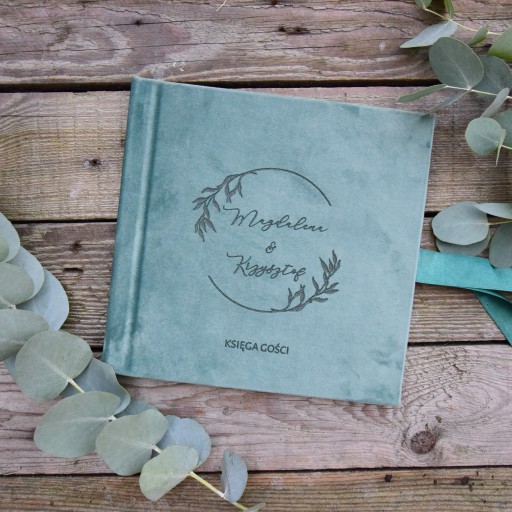 Гостевая книга бархатная, эвкалипт, рустик, черный