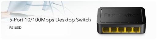Коммутатор локальной сети 5 портов FS105D 10/100 Мбит/с Fast