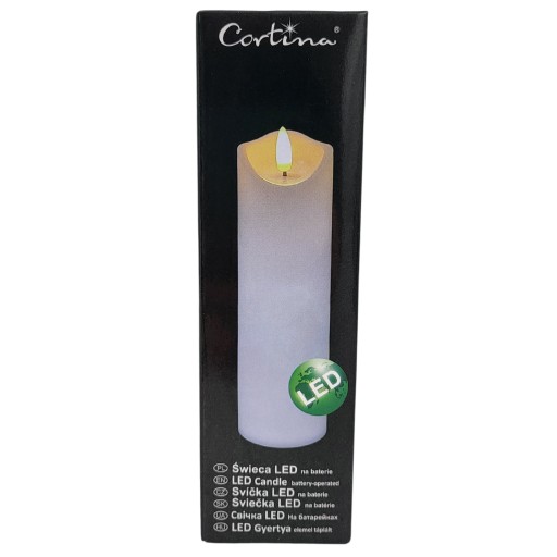 Вставка для свечи LED свеча 17 см белая + батарейки