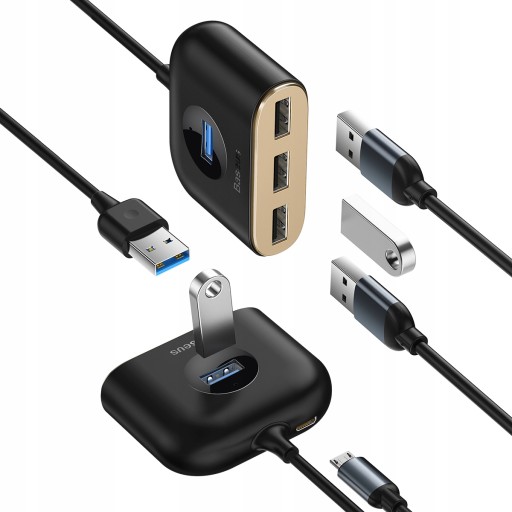 АДАПТЕР-концентратор, разветвитель 4x USB 3.0 Baseus Square