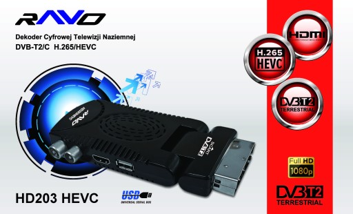 DVB-T2 ТЮНЕР HD203 HEVC ДЕКОДЕР HD H.265/HEVC