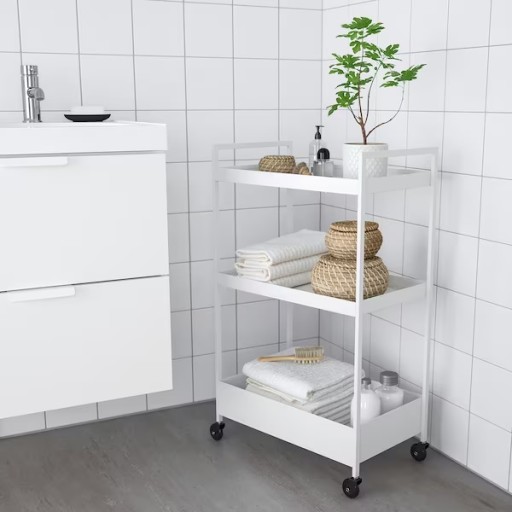 ИКЕА НИСАФОРС Тележка, белый 50,5х30х83