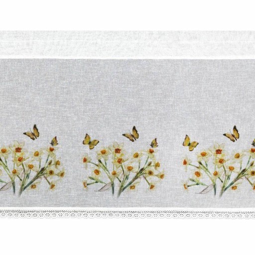 Firana zazdrostka FLORA 60x150 cm koronka żonkile