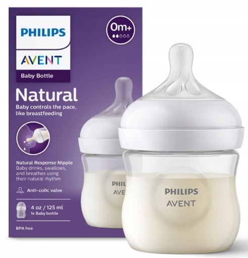 AVENT 2x БУТЫЛОЧКА АНТИКОЛИКИ НАТУРАЛЬНАЯ 3 ОТВЕТА 260 МЛ + 125 МЛ