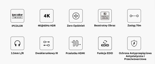 Конвертер сигналов HDMI-LAN RJ45 4K IPCOLOR