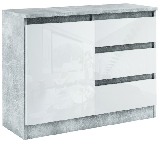 014-092 KOMODA B1d3s/100 cm - BETON / POŁYSK