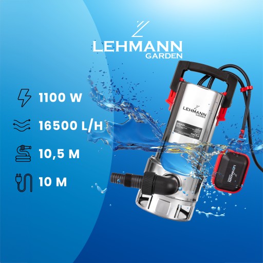 MOCNA 1100W zatapialna INOX 16500L/H POMPA do WODY czystej BRUDNEJ ogrodowa