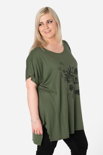 Duża Długa Bluzka Damska Tunika Oversize 645-07