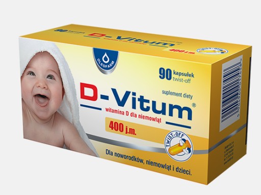 D-Vitum 400 витамин D для новорожденных 90 капсул твист