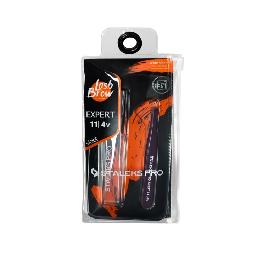 Пинцет для бровей Staleks Expert фиолетовый TE-11/4V