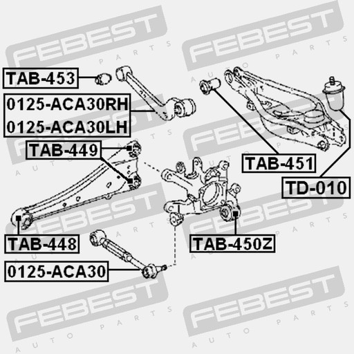 Сайлентблок ЗАДНЕГО РЫЧАГА TOYOTA RAV4 ACA3,ALA3,GSA33