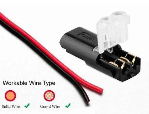 Złączka elektryczna 2P konektor złącze Szybkozłączka spinka LED 2 Pin x2