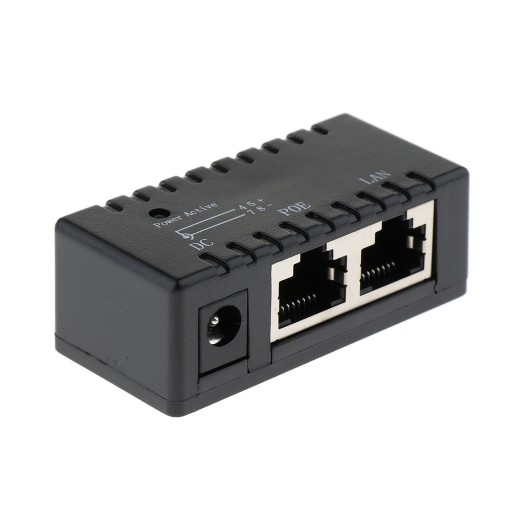 Инжекторный разветвитель POE через адаптер Ethernet, черный