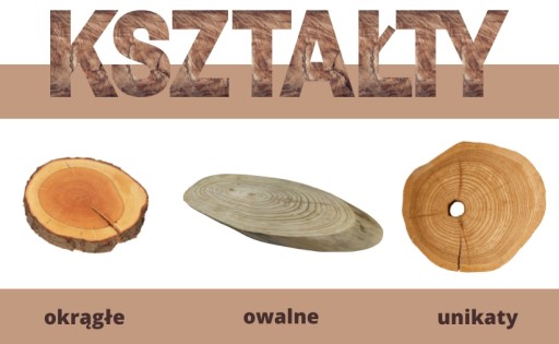 PLASTER DREWNA DĘBOWY BLAT STOLIKA ELIPTYCZNY SKOŚNY DĄB DŁ 40-45CM szlif