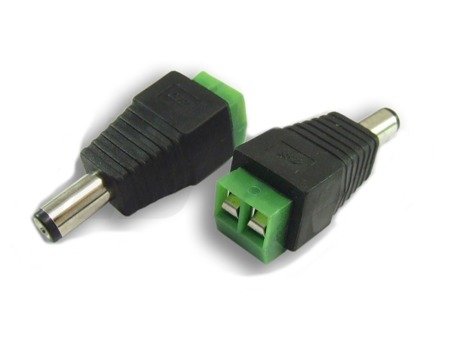 Wtyk DC 2,1/5,5mm z zaciskami skręcanymi