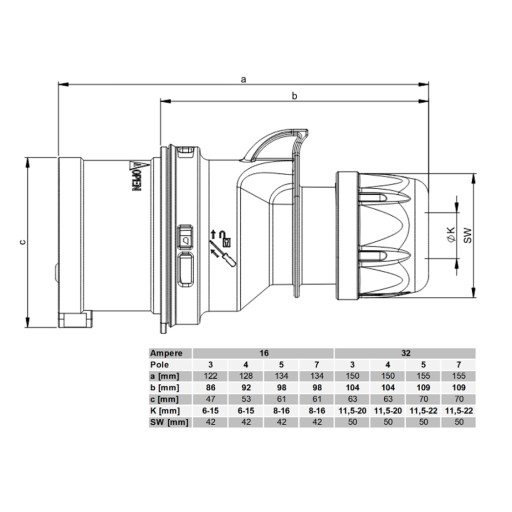 Przedłużacz SIŁOWY GUMA H07RN-F 5x2,5 45m OnPD 16A