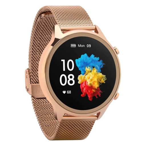 Smartwatch damski Garett Bonita złoty ROZMOWY TRENING KROKI KCAL TETNO SMS