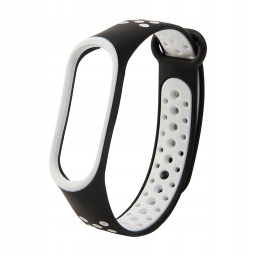 Ремешок для Xiaomi Замена для Mi Band 3/4 ПЕРФОРИРОВАННЫЙ ЧЕРНО-СЕРЫЙ