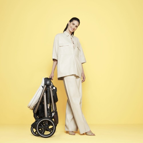 КОЛЯСКА CYBEX GAZELLE S 2 ДВУХМЕСТНАЯ КОЛЯСКА МОРСКАЯ БЕЖЕВАЯ TPE кремовая