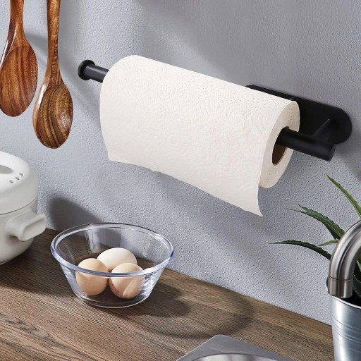 UCHWYT WIESZAK NA RĘCZNIK PAPIEROWY KUCHENNY BEZ WIERCENIA CZARNY LOFT ALBI