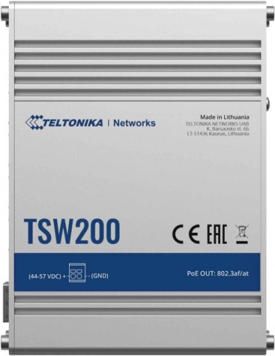ПРОФЕССИОНАЛЬНЫЙ коммутатор Teltonika TSW200 Промышленный неуправляемый PoE+ GIGABIT SFP