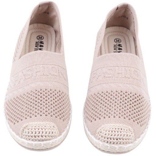 Espadryle damskie ażurowe wsuwane wkł. ekoskóra