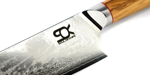 Нож Kiritsuke 200 Dellinger Olive Wood Damascus