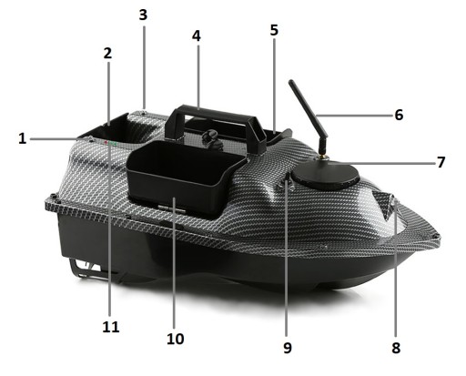 ЛОДКА-приманка V010 3 АККУМУЛЯТОРА GPS САМОВОЗВРАТ