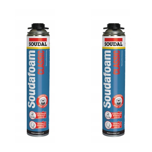 НАБОР 2 шт. SOUDAL CLASSIC FOAM МОНТАЖНАЯ ПЕНА НИЗКОГО ДАВЛЕНИЯ