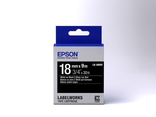 Картридж для этикеток Epson Vivid LK-5BWV, белый/черный, 18 мм (9 м)