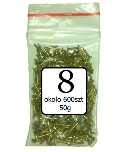 Gwoździe gwoździki 8 mm kpl. 600 szt.