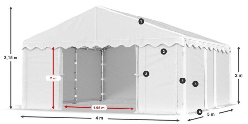 Палатки для мастерских 4х5 м Гаражи DAS 240 S