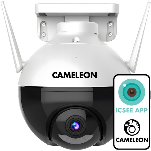 ВНЕШНЯЯ ВРАЩАЮЩАЯСЯ КАМЕРА WIFI 8MPX 4K 4X ZOOM 360° IP65 ДЛЯ ПРИМЕНЕНИЯ
