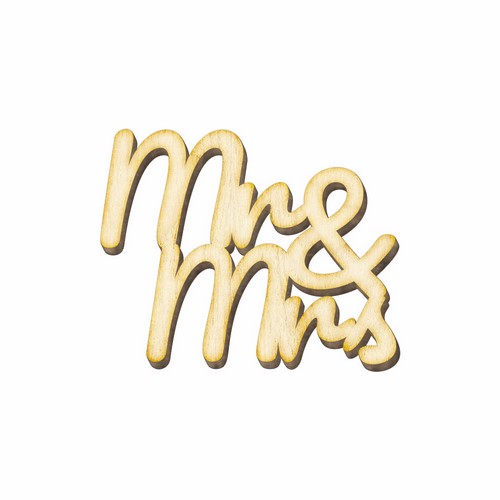 Декор для скрапбука, деревянная надпись Mr & Mrs